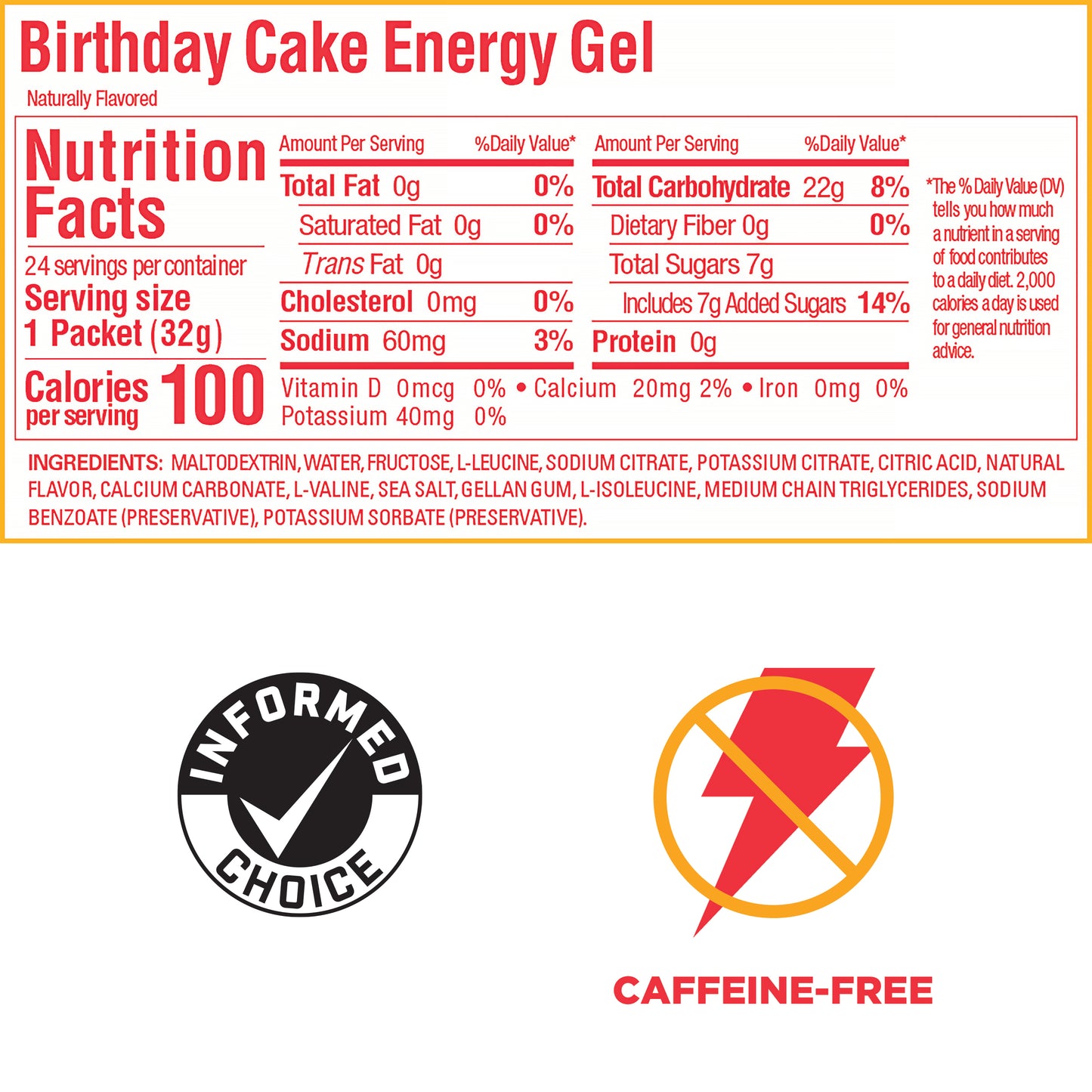 GU Energy Gel Birthday Cake