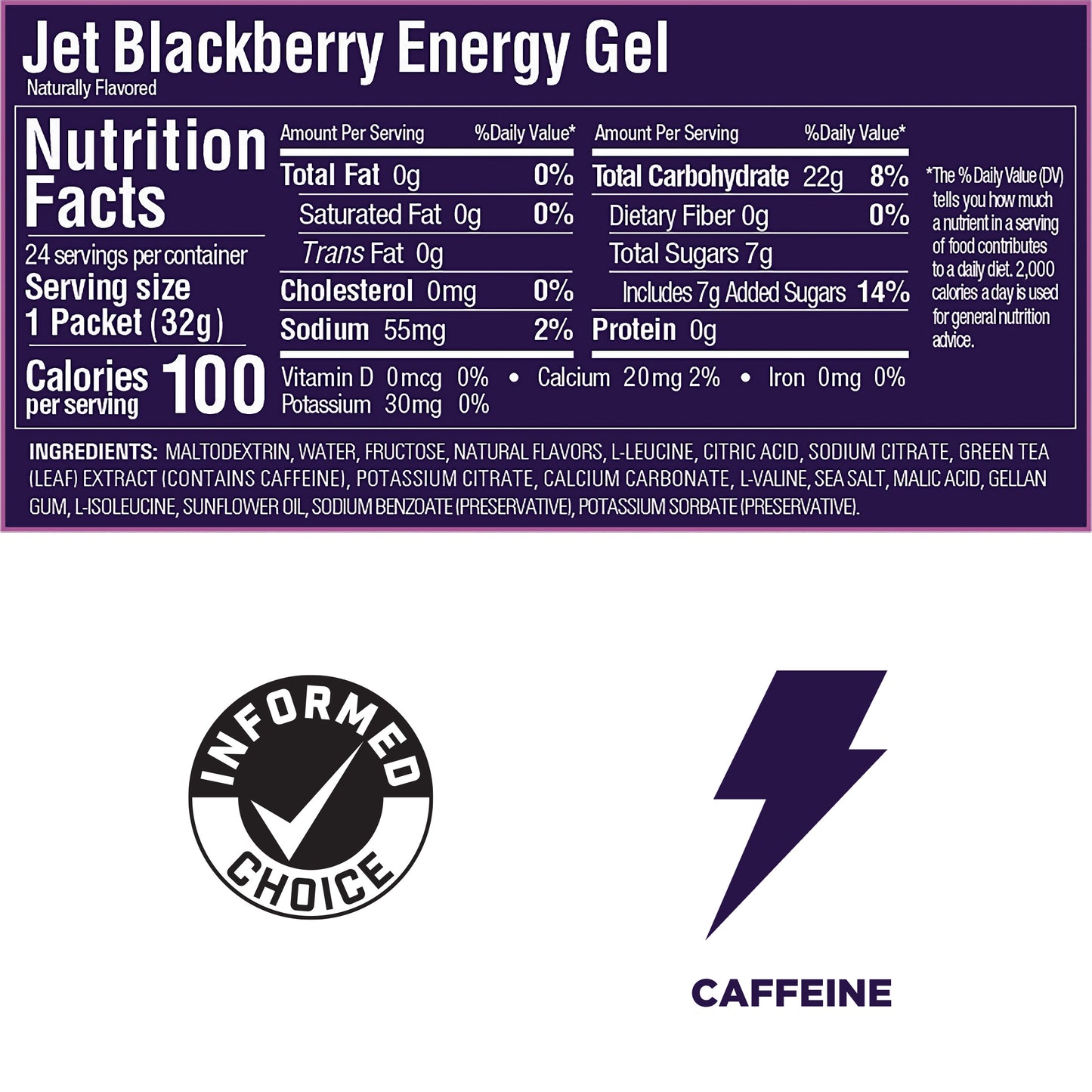 GU Energy Gel Jet Blackberry Caffeine