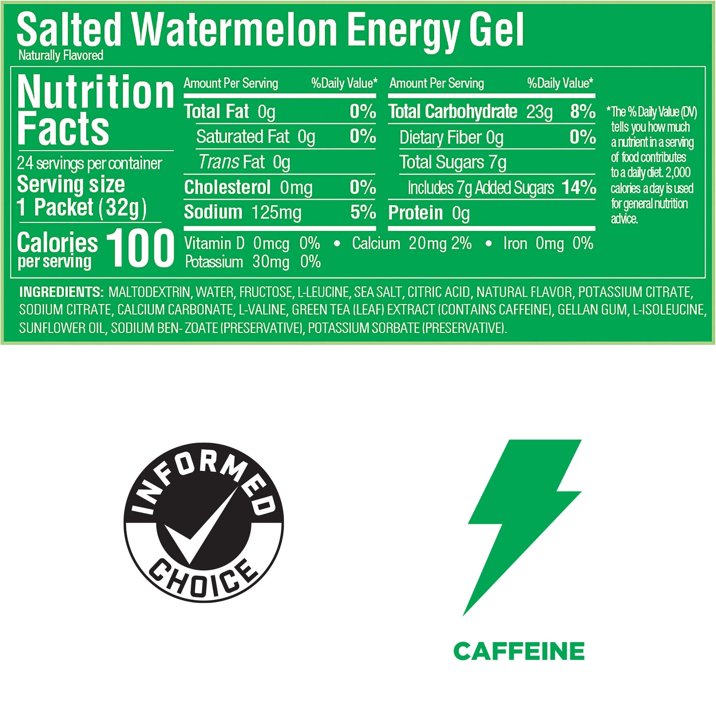 GU Energy Gel Salted Watermelon Caffeine