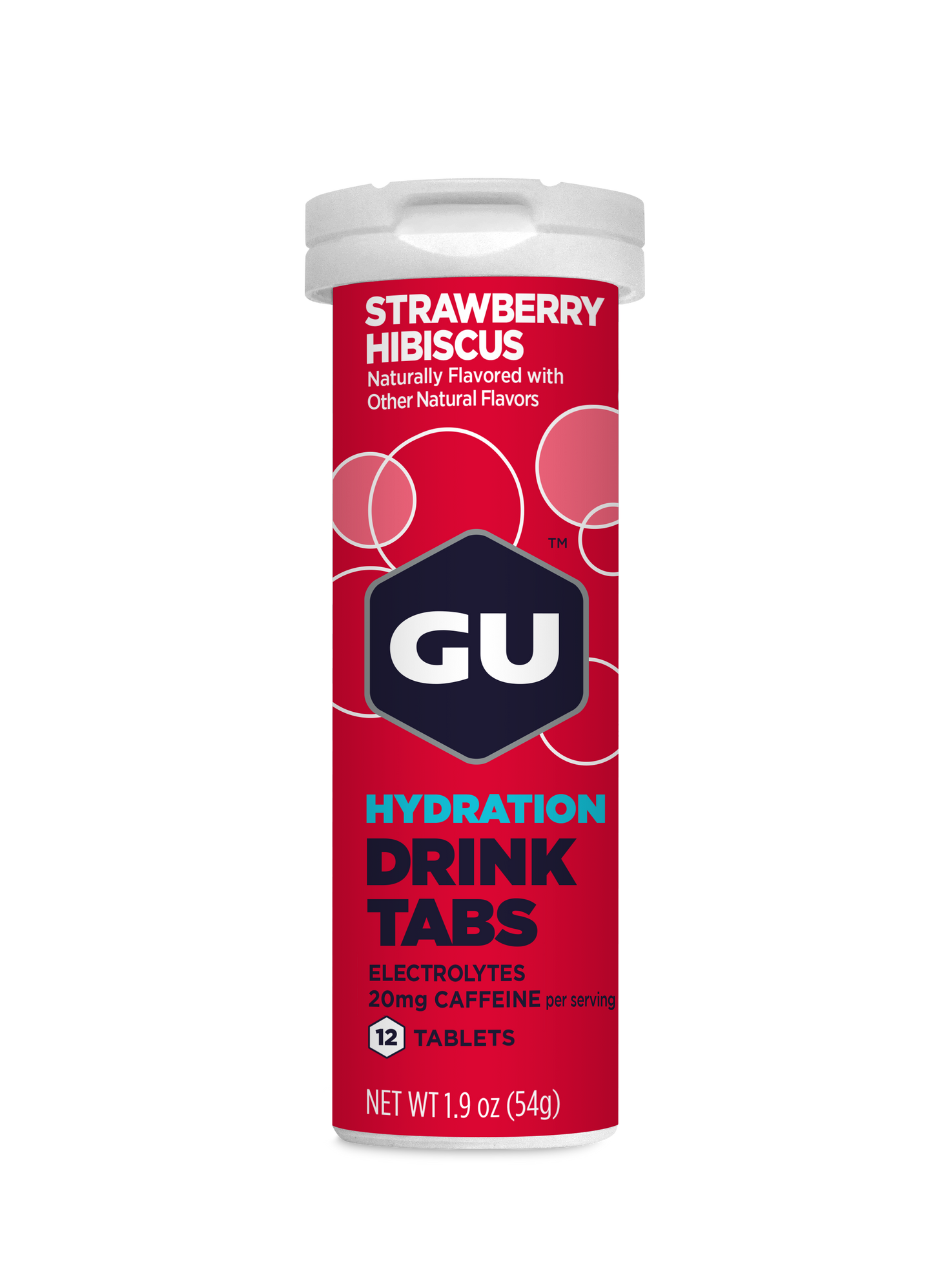 GU Hydration Drink Tabs Strawberry Hibiscus Caffeine