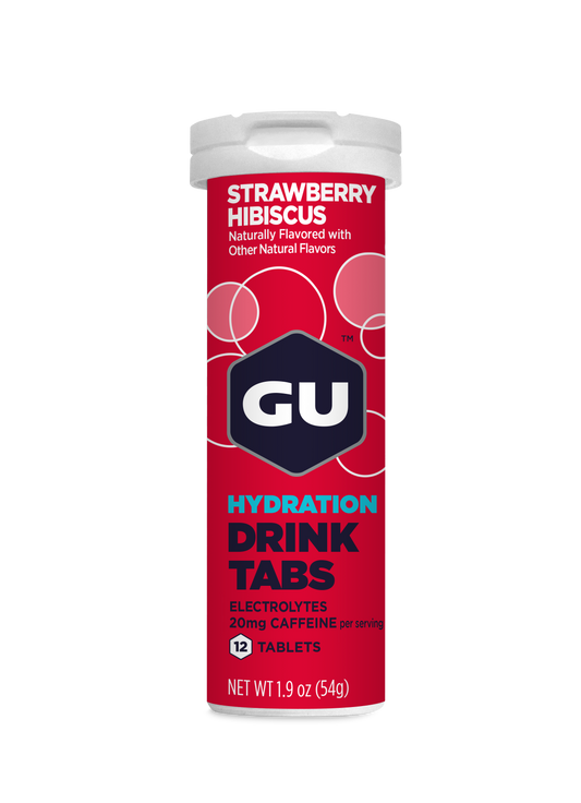 GU Hydration Drink Tabs Strawberry Hibiscus Caffeine