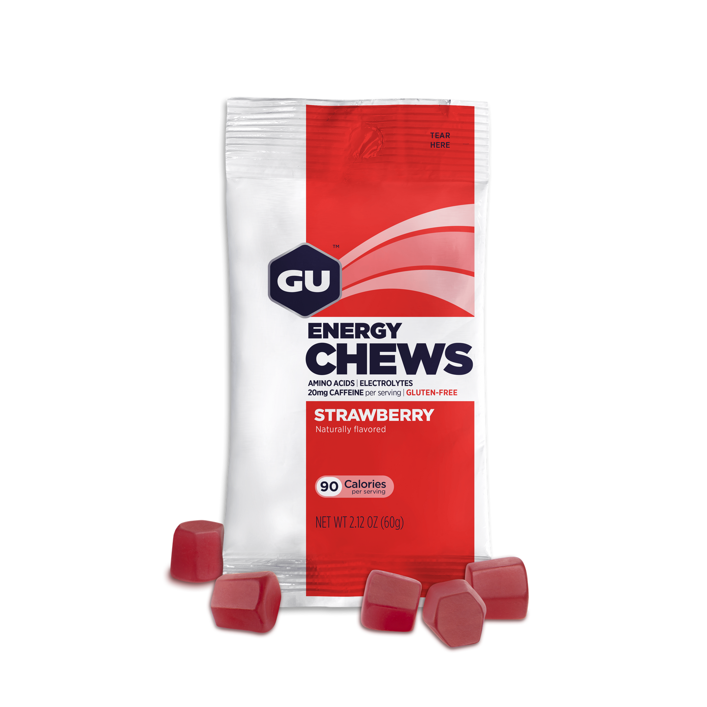 GU Energy Chews Strawberry Caffeine