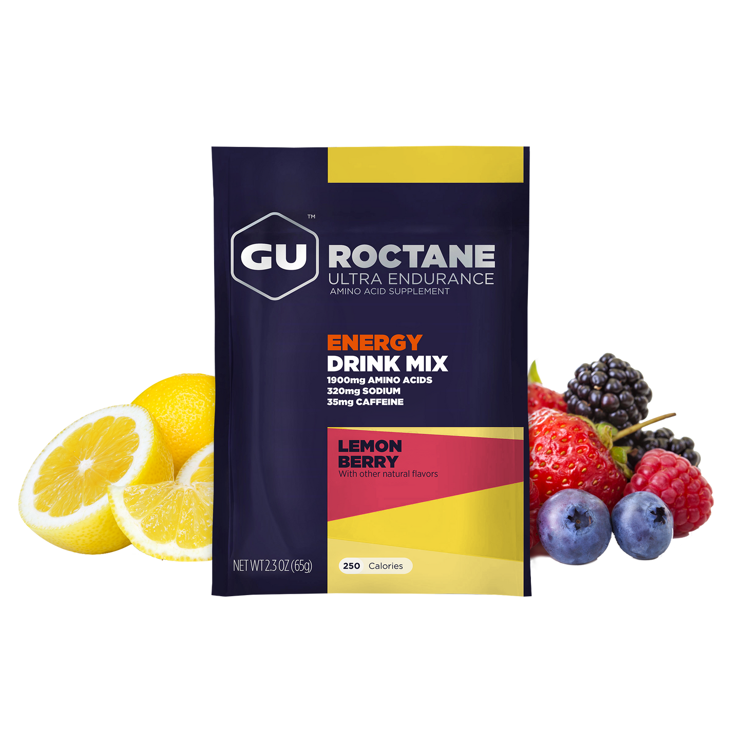 GU Roctane Energy Drink Mix Lemon-Berry Caffeine