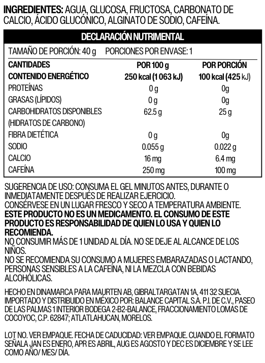 Maurten Mix Gel 100 y Gel 100 Caf Caja con 12 piezas